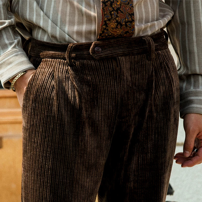 SOARIN British Vintage Tapered Fit Corduroy Trousers   Z203F356