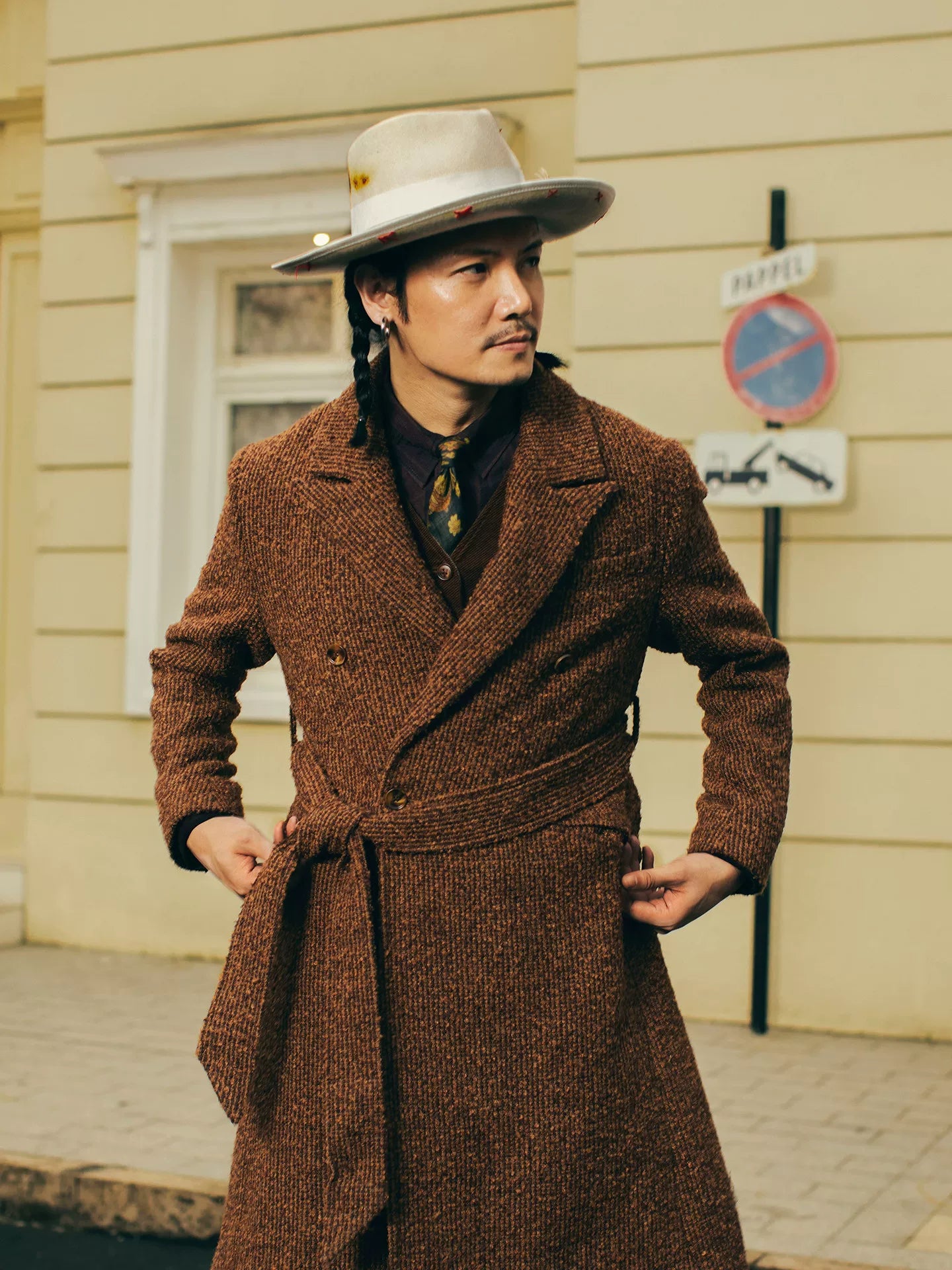 SOARIN English Vintage Regular Fit Wool Blend Overcoat Trench Jacket JUKZ2431DY34