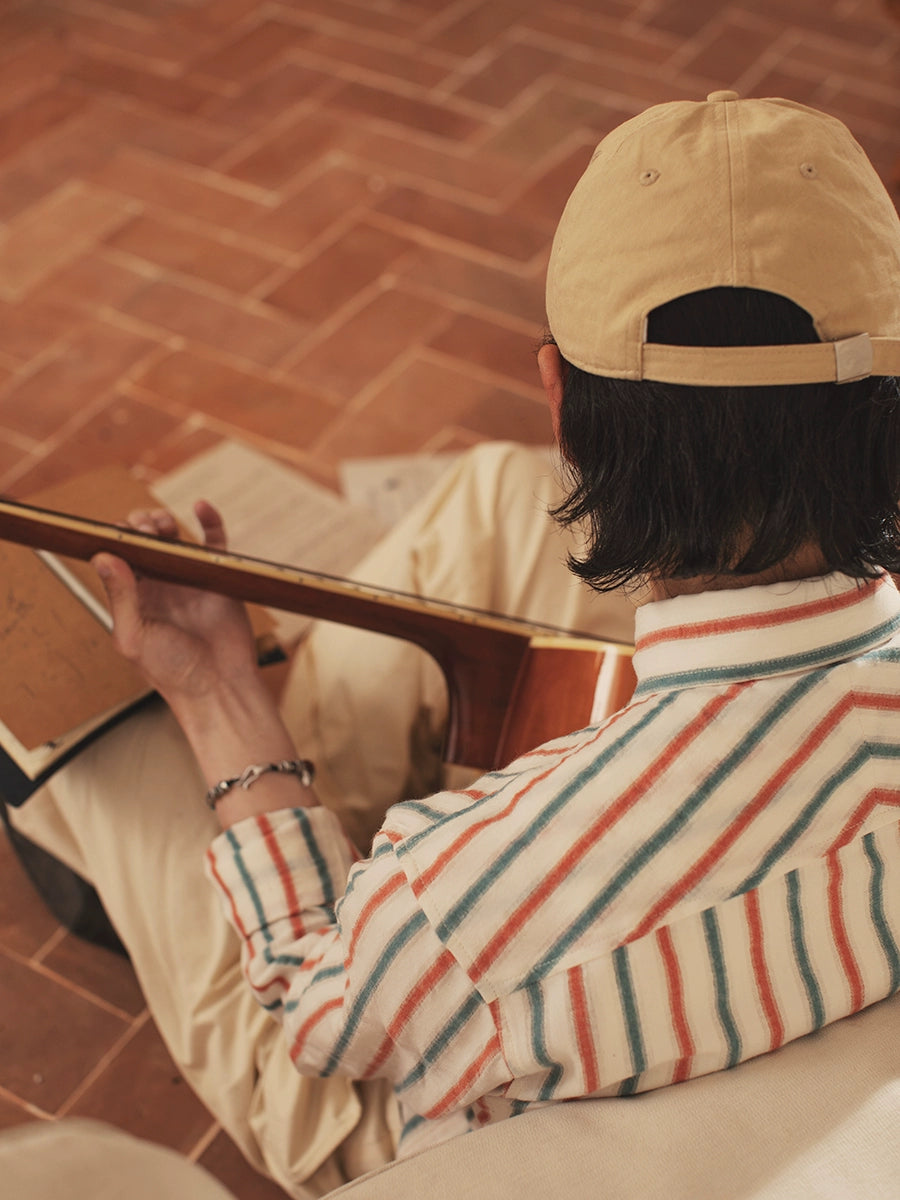 SOARIN英伦复古条纹长袖衬衫男 高级感商务正装休闲修身西装衬衣