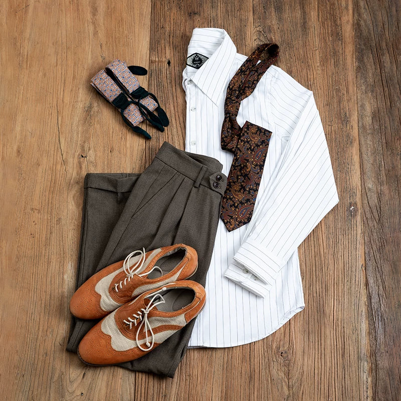 SOARIN British Vintage Relaxed Fit Textured Blend Trousers   Z223F695