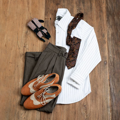SOARIN British Vintage Relaxed Fit Textured Blend Trousers   Z223F695