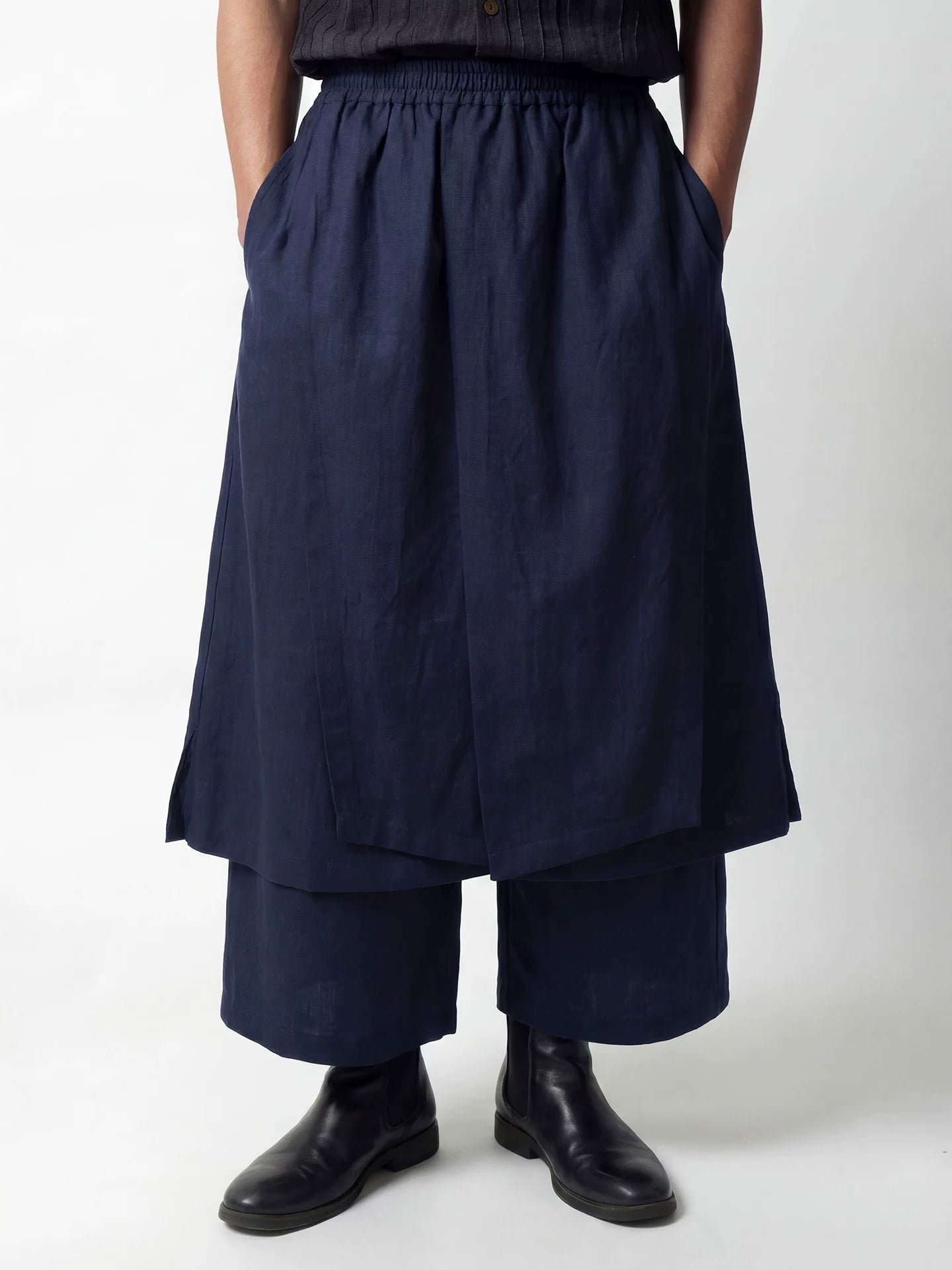 SOARIN Casual Vintage Relaxed Fit Ramie Cotton Culottes PNZ262TF261