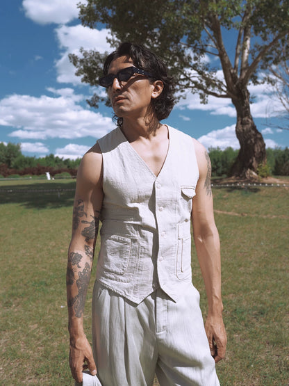 SOARIN Casual Vintage Regular Fit Cotton Waistcoat Vest Z92B202