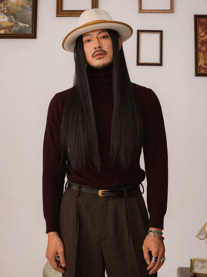 SOARIN【棉羊毛】英伦风复古高领针织毛衣男 冬季保暖内搭打底衫