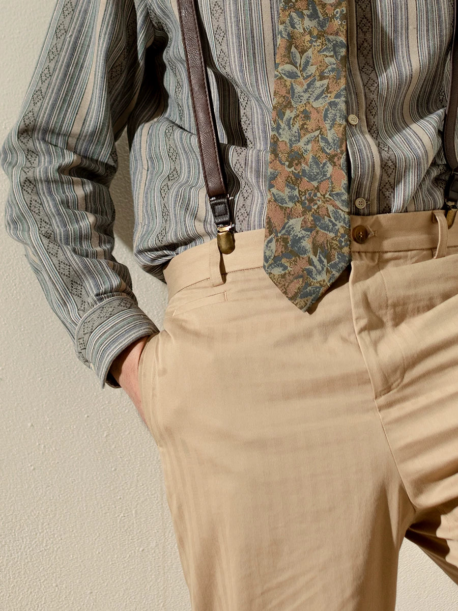SOARIN Vintage Heritage Straight Leg Cotton Trousers JIVZ23319F60