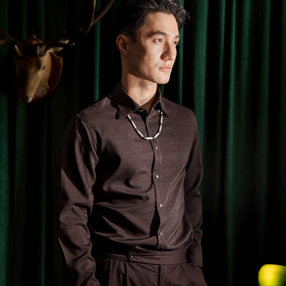 SOARIN Ivy Style Slim Fit Textured Blend Shirt JITZ2537C449