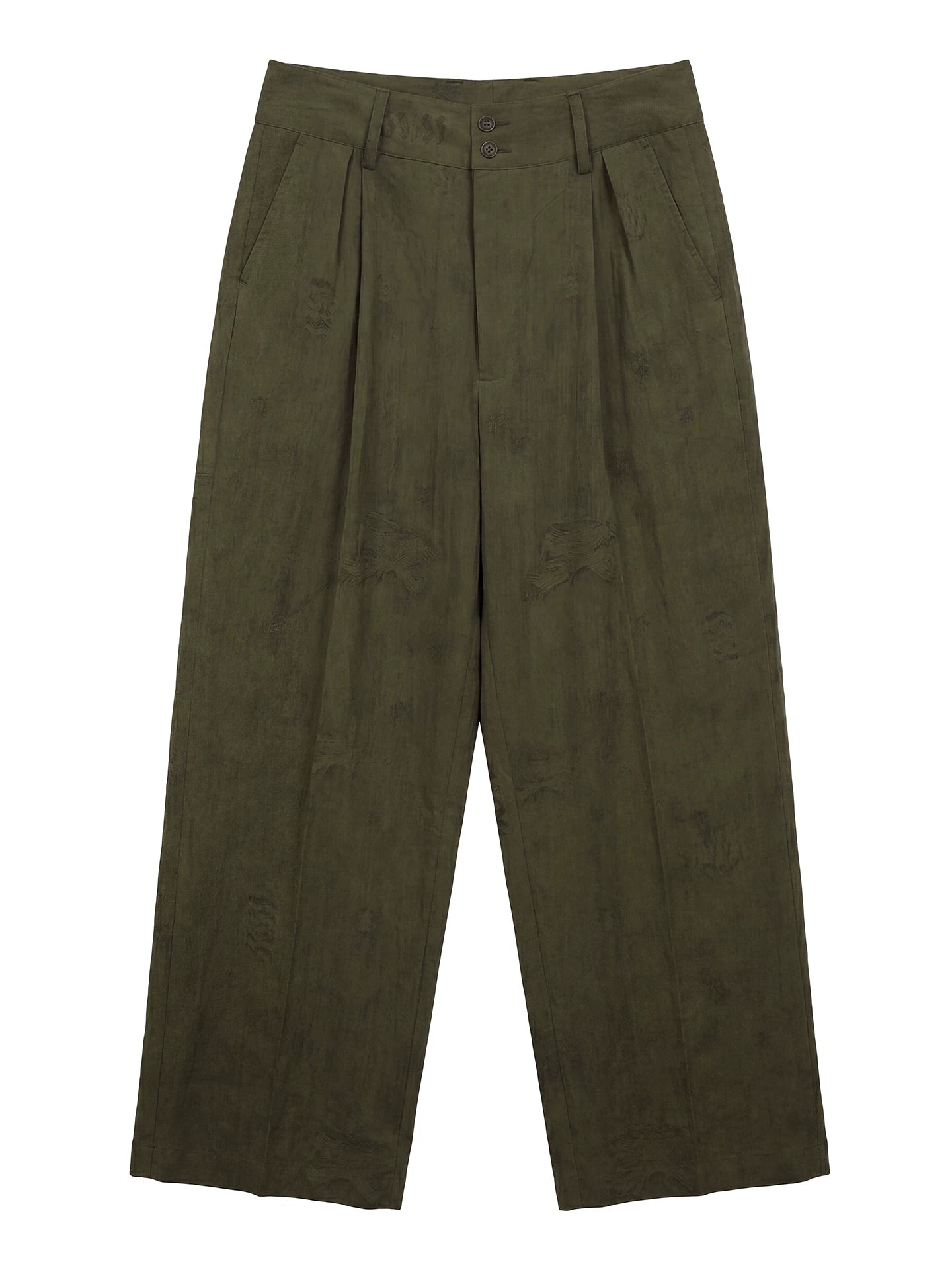 SOARIN Amekaji Vintage Straight Fit Distressed Jacquard Lyocell Casual Trousers  JITZ262TF277