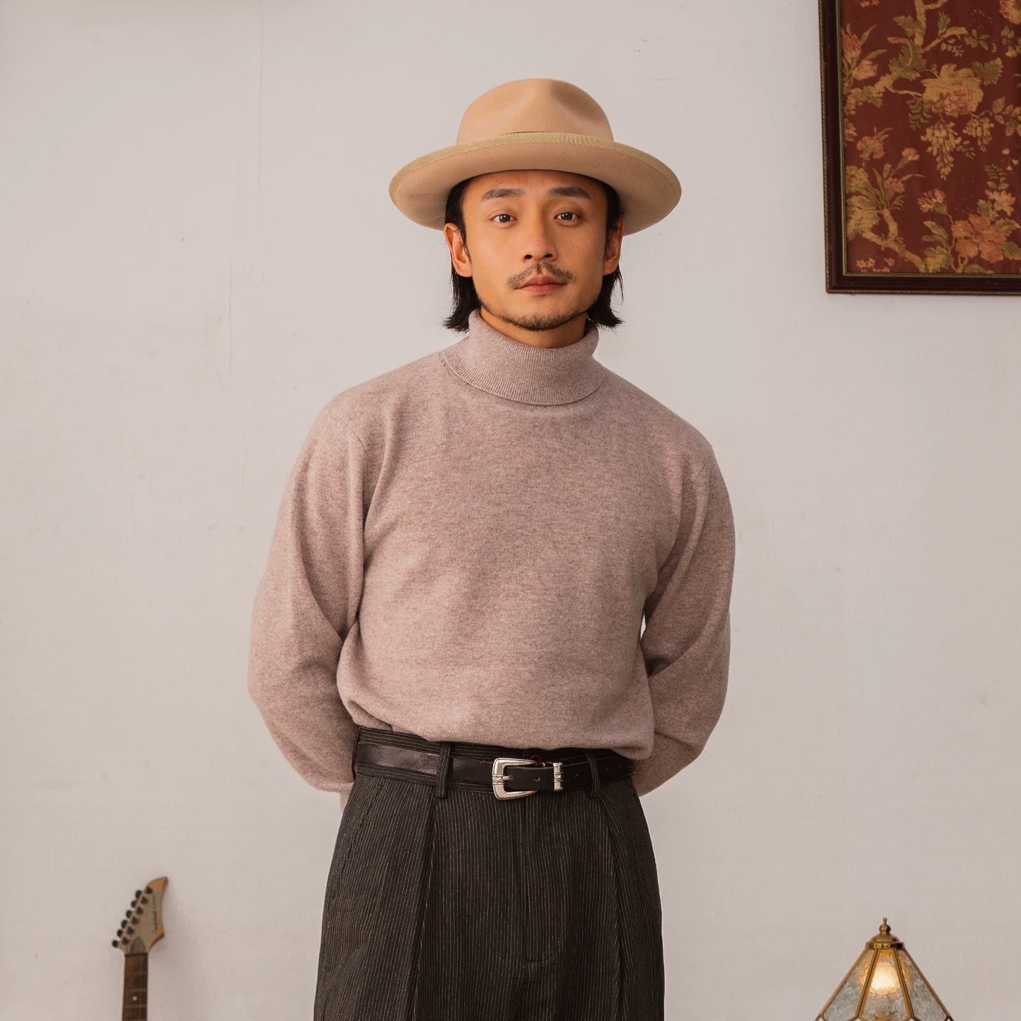 SOARIN【棉羊毛】英伦风复古高领针织毛衣男 冬季保暖内搭打底衫