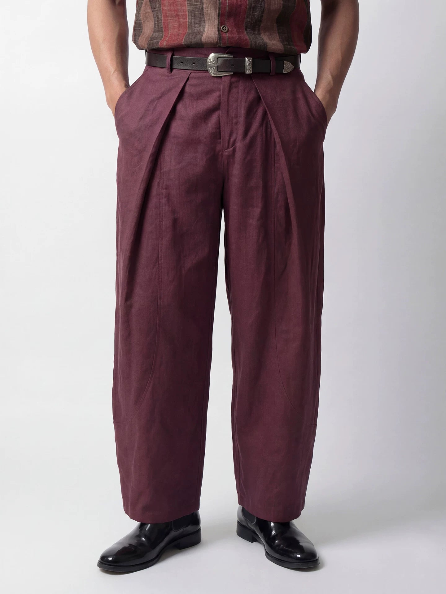 SOARIN Casual Vintage Loose Fit Linen Tencel Blend Trousers PNZ262TF279