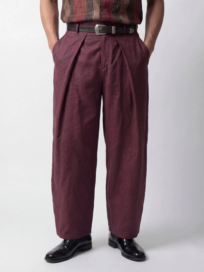 SOARIN Casual Vintage Loose Fit Linen Tencel Blend Trousers PNZ262TF279