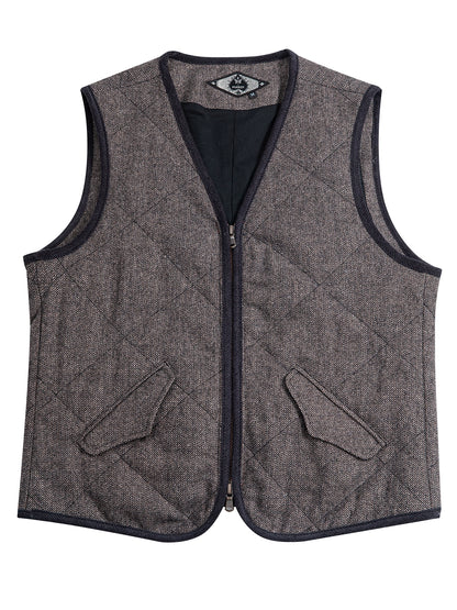SOARIN英伦风复古菱形格羊毛西装马甲男 冬季人字纹棉服马夹背心