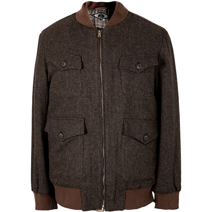 SOARIN英伦风复古毛呢夹克外套男 Vintage古着感粗花呢休闲棒球服