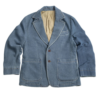 Waffle American retro denim suit jacket for men High-end casual slim-fit single suit
