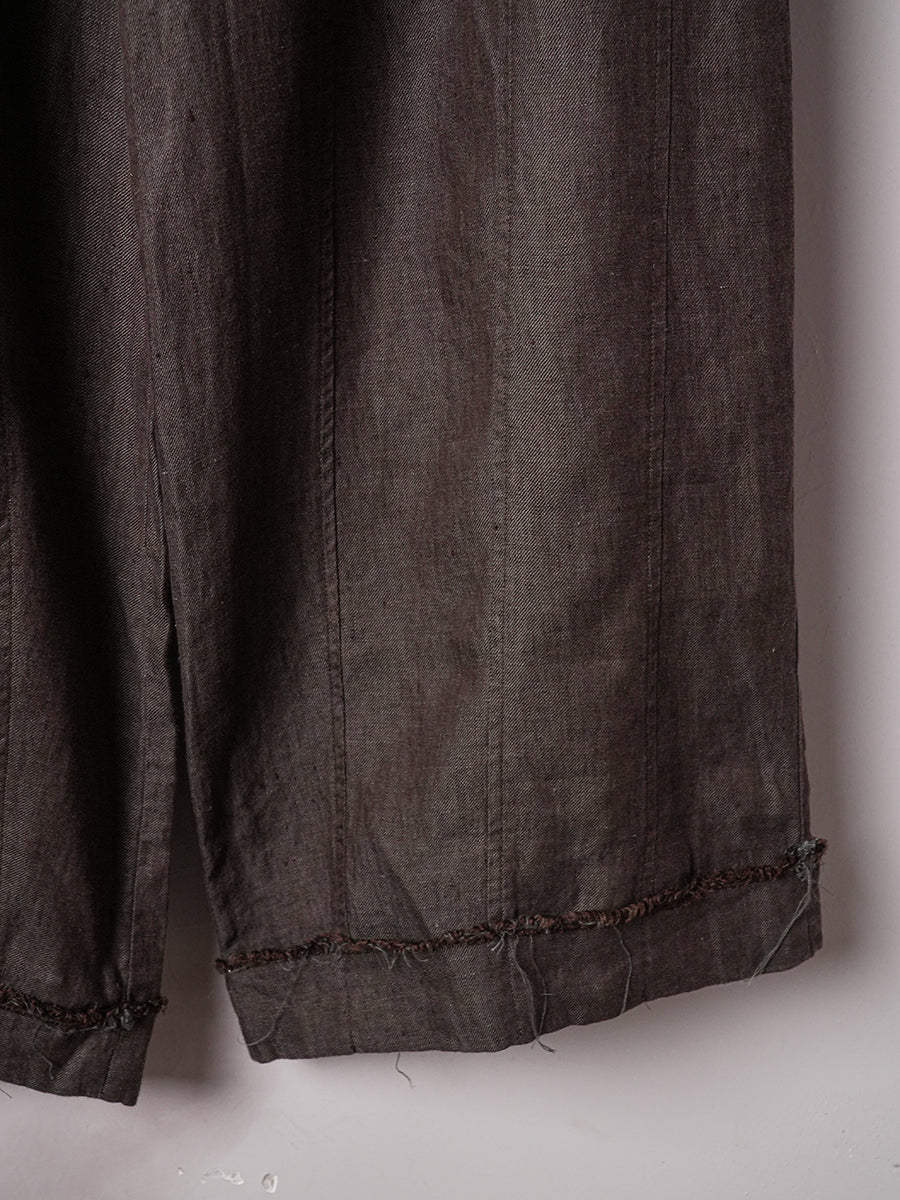 SOARIN WORLD Vintage Artisan Loose-Fit Linen-Hemp Blend Wide-Leg Trousers DCZ253TF247