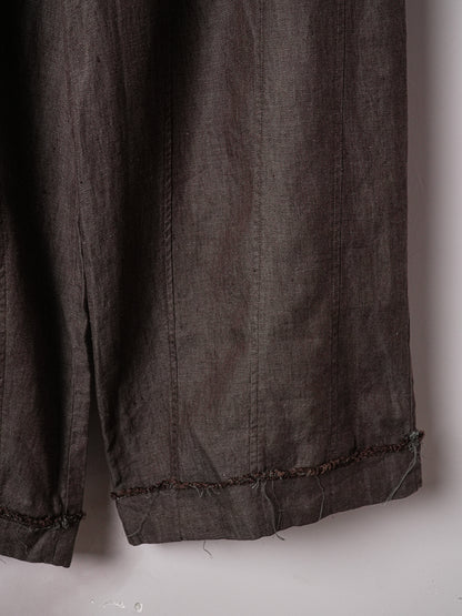 SOARIN WORLD Vintage Artisan Loose-Fit Linen-Hemp Blend Wide-Leg Trousers DCZ253TF247