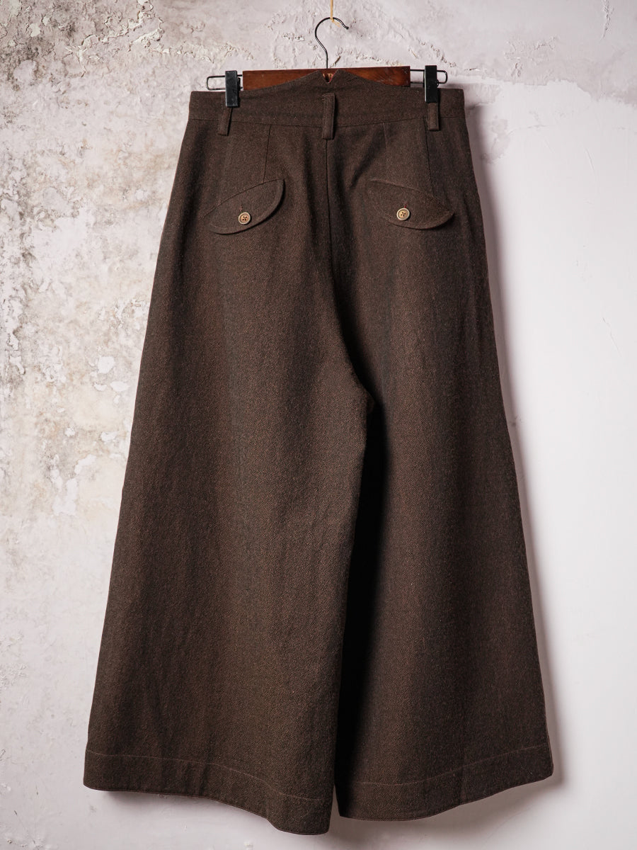 SOARIN WORLD Heritage Amekaji Sculptural Wide-Leg Wool-Linen Culottes DCZ253TF246