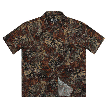 Retro yuppie style Baroque print shirt men's light Hawaiian handsome casual loose short-sleeved shirt