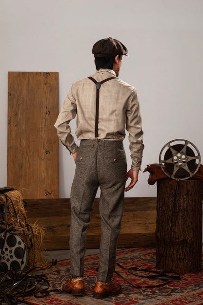 Soarin original retro style herringbone nine-point suit pants men's British style business slim straight nine-point casual trousers