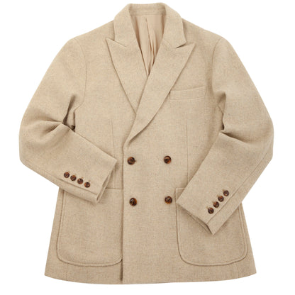 British style retro wool suit jacket for men Business formal casual double-breasted suit jacket
