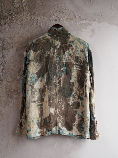 SOARIN WORLD Artistic Expression Loose-Fit Hemp Abstract Print Jacket PNZ262TJ115K
