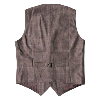British retro plaid suit vest men's wool business casual suit vest slim vest