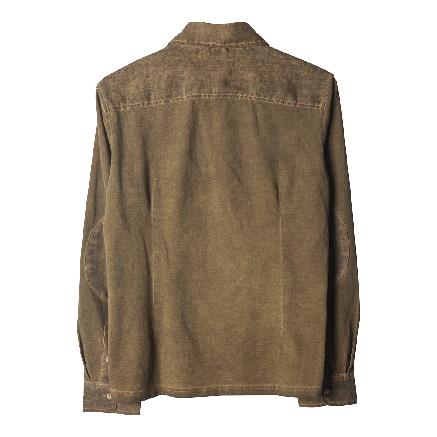 SOARIN WORLD Regular Fit Pigment Dyed Cotton Linen Patchwork Long Sleeve Shirt Z83C89