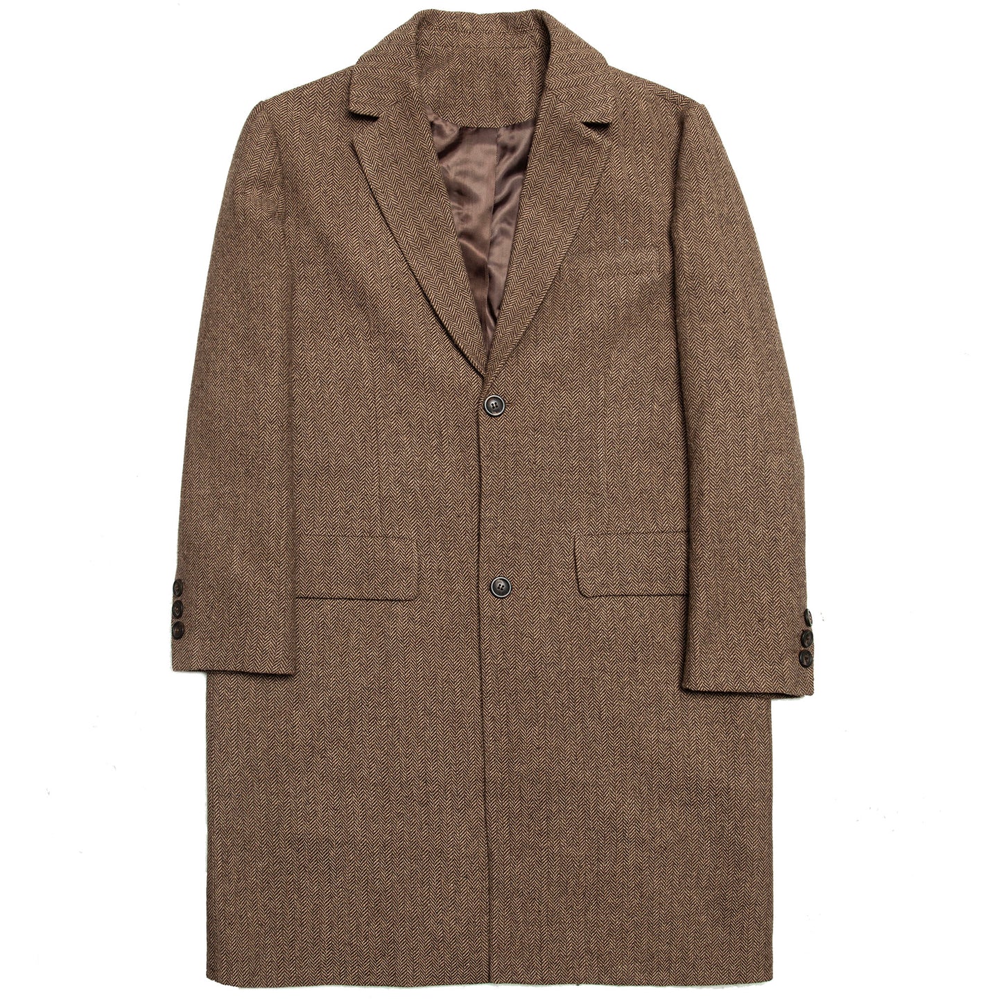 Retro yuppie herringbone woolen coat for men British style business casual suit winter trench coat