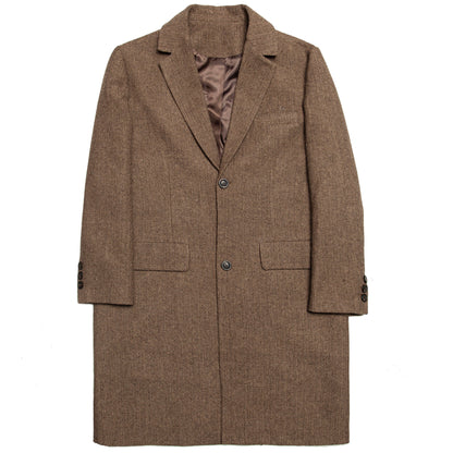 Retro yuppie herringbone woolen coat for men British style business casual suit winter trench coat
