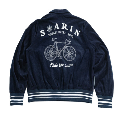 American retro style corduroy jacket men's winter warm embroidery casual loose baseball jacket