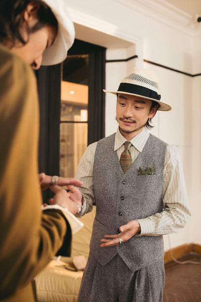 Retro British suit vest for men Business casual suit vest slim fit small vest trendy waistcoat
