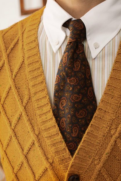 British retro style sweater cardigan vest men's diamond check cable knit sweater vest waistcoat