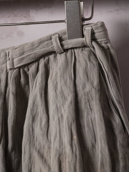 SOARIN WORLD Artisan Wabi-Sabi Sculptural Wide-Leg Wrinkled Cotton-Blend Culottes N-DCZ253TF12