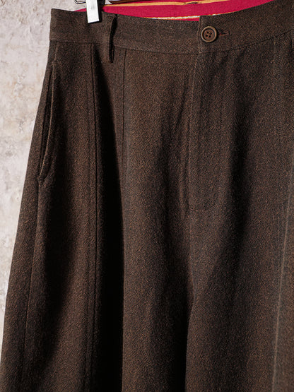 SOARIN WORLD Heritage Amekaji Sculptural Wide-Leg Wool-Linen Culottes DCZ253TF246