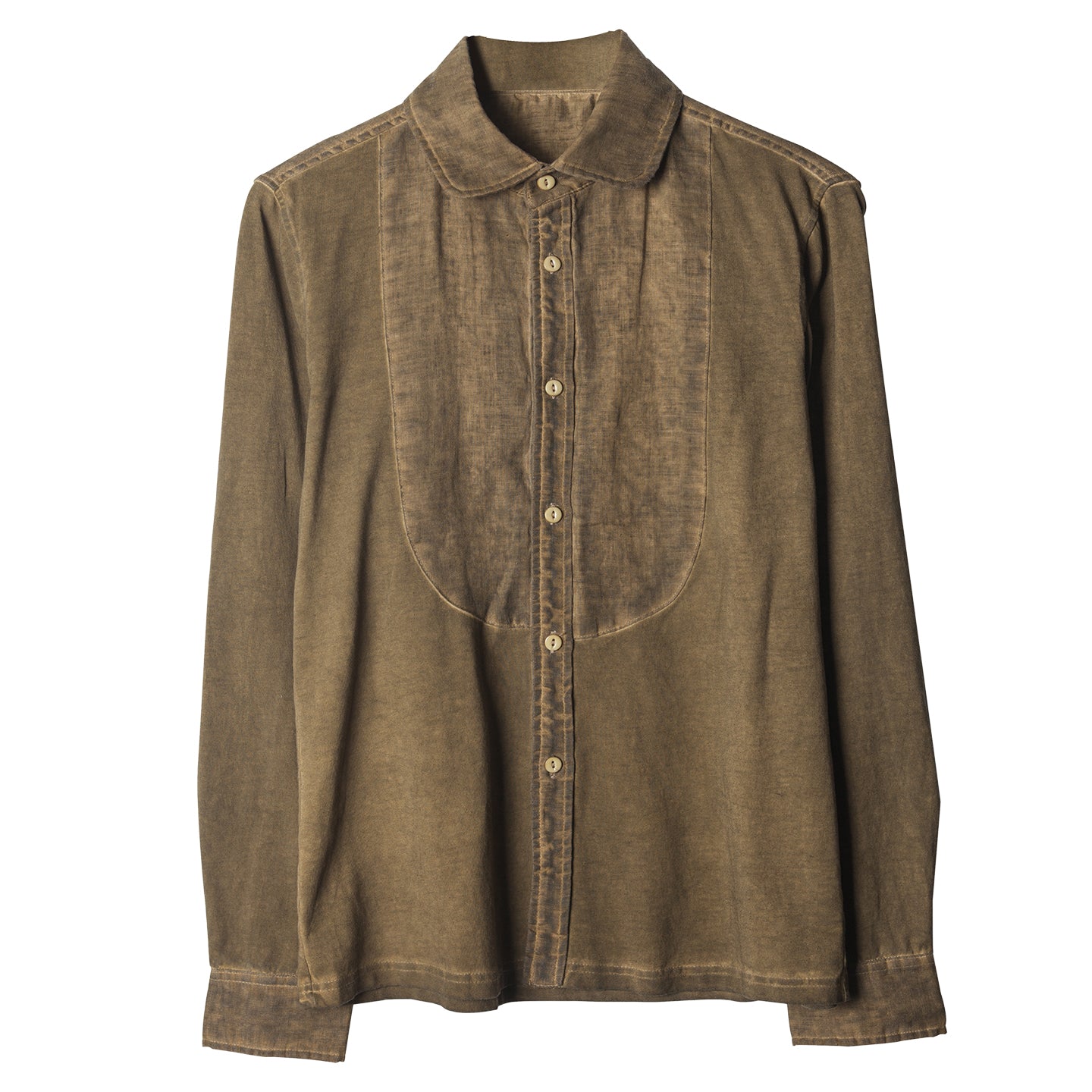 SOARIN WORLD Regular Fit Pigment Dyed Cotton Linen Patchwork Long Sleeve Shirt Z83C89