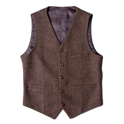 Independent retro British tweed suit vest men's vintage inspiration patchwork suit vest wool vest
