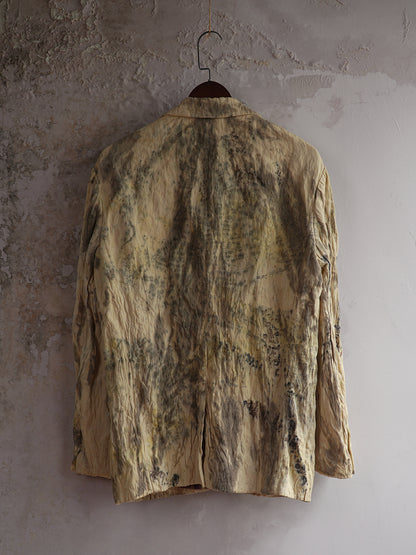 SOARIN WORLD Avant-Garde Artistic Crumpled-Textured Cotton Metallic Blend Blazer SM253XZ02