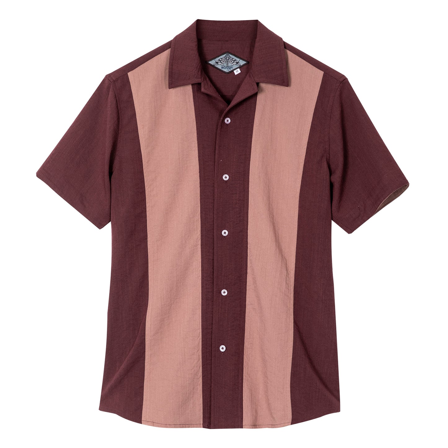 British retro style patchwork short-sleeved shirt for men Cuban collar casual slim fit lapel short-sleeved T-shirt
