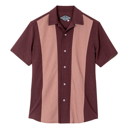 British retro style patchwork short-sleeved shirt for men Cuban collar casual slim fit lapel short-sleeved T-shirt