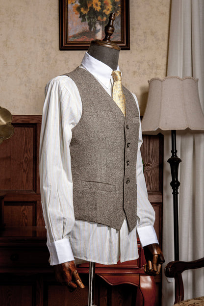 Retro British suit vest for men Business casual suit vest slim fit small vest trendy waistcoat