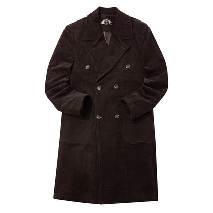 British style retro double-breasted coat for men Winter business slim mid-length polo windbreaker