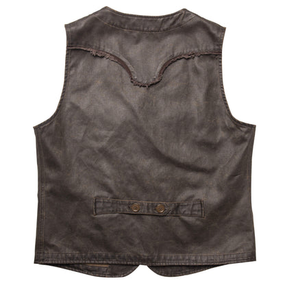 Vintage style retro leather vest men's Amei khaki multi-pocket casual slim fit suit vest