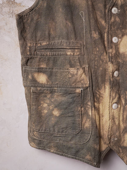 SOARIN WORLD Vintage Artisanal Slim-Fit Tie-Dyed Linen Vest Z92B202