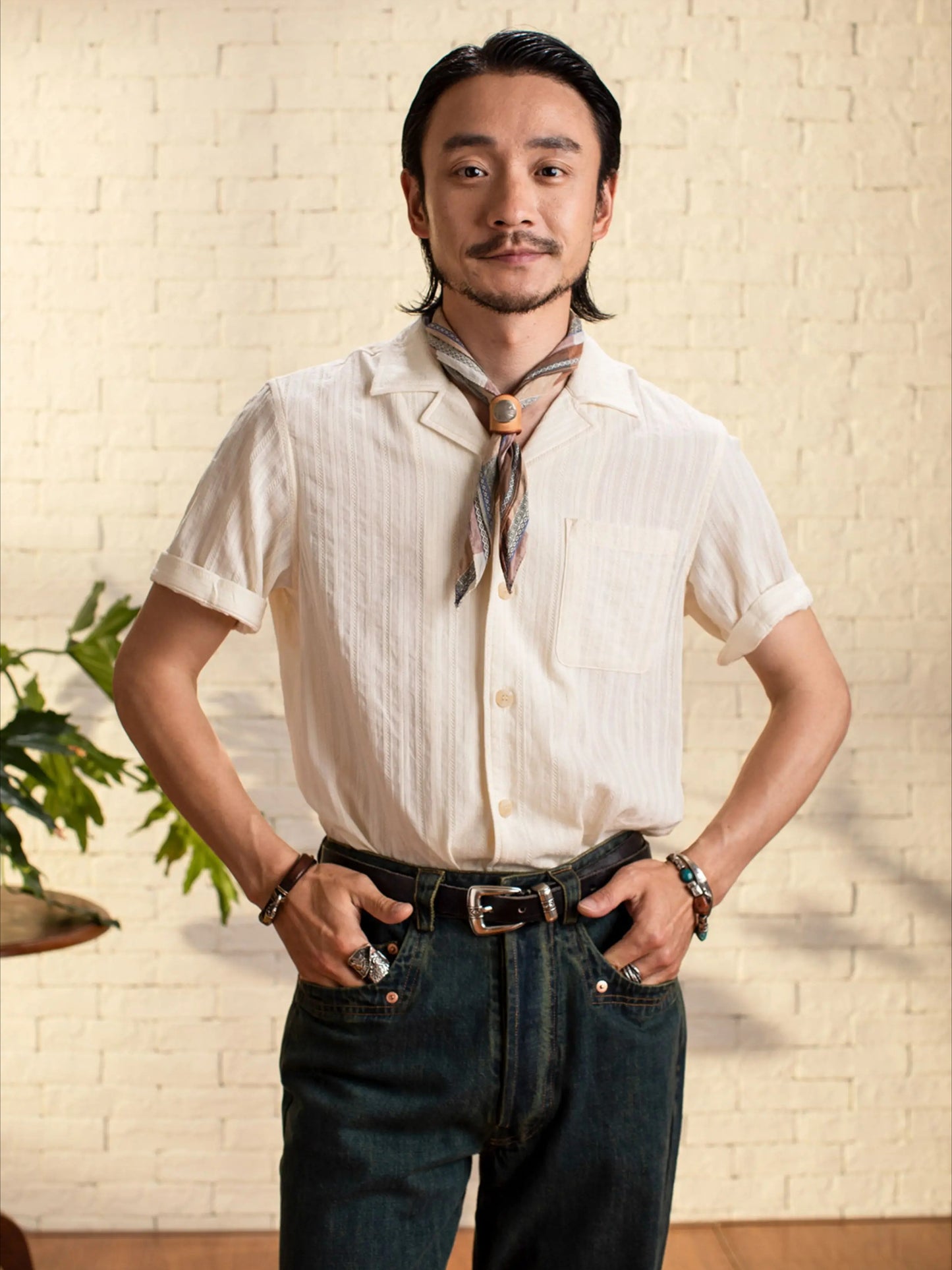 SOARIN Amekaji Regular Fit Cotton Short Sleeve Shirt YAOZ242TC278