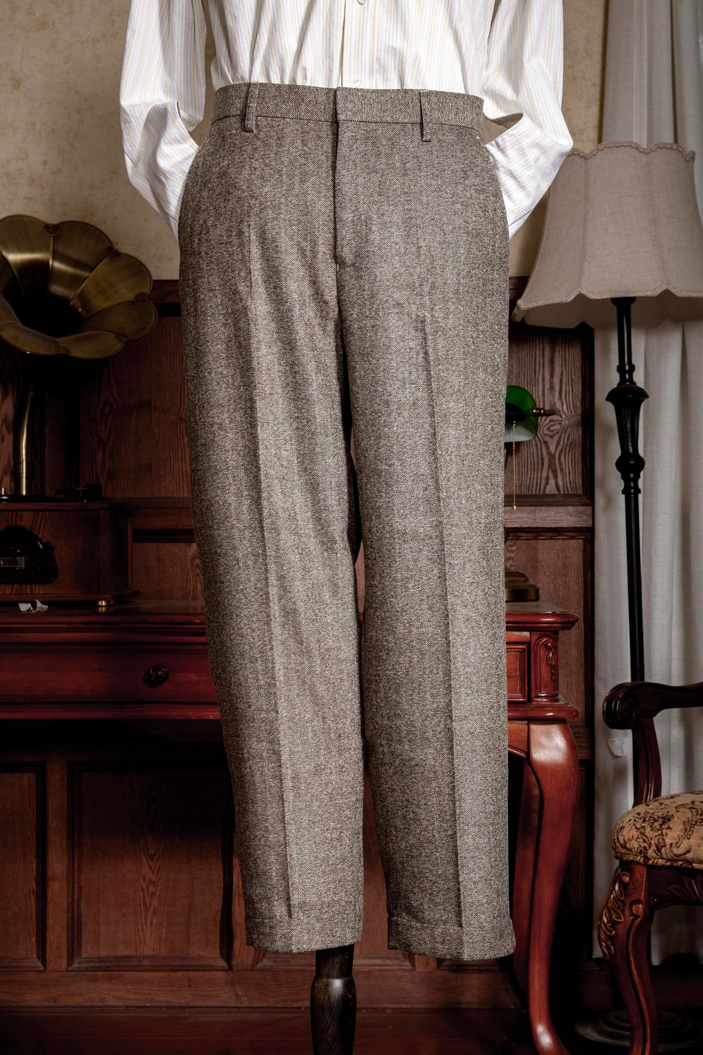 Soarin original retro style herringbone nine-point suit pants men's British style business slim straight nine-point casual trousers