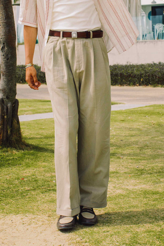 Lyocell SOARIN Ivy League Khaki Straight Pants Men's Lightweight Casual Mid-High Waist Pants