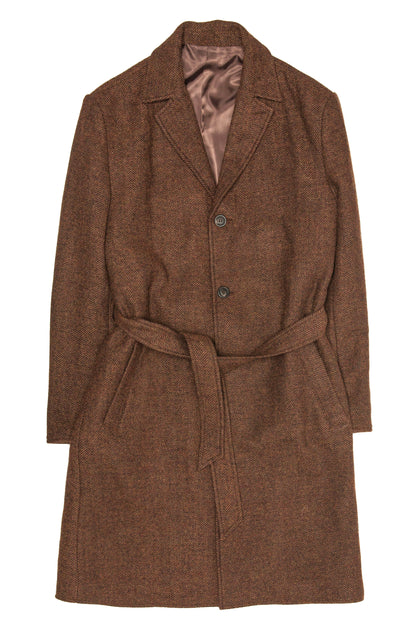British retro style wool medium-length coat for men Woolen casual suit windbreaker jacket