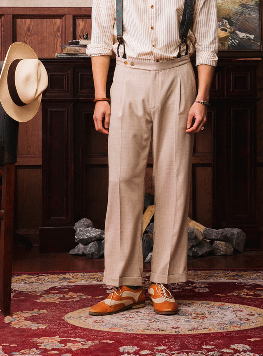 British retro style plaid suit pants men's summer thin style business casual slim drape nine-point pants