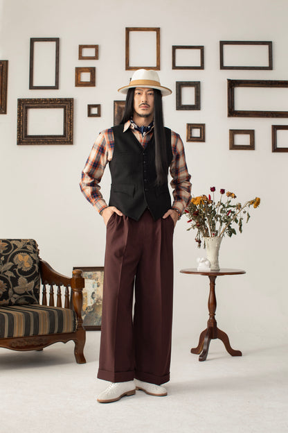 British style retro woolen suit vest for men High-end business casual slim suit vest