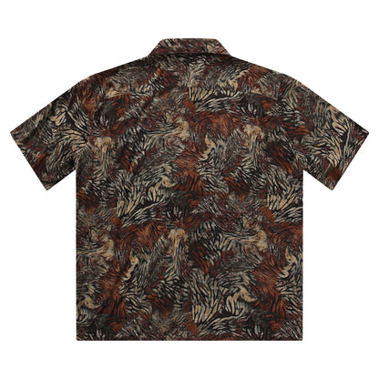 Retro yuppie style Baroque print shirt men's light Hawaiian handsome casual loose short-sleeved shirt