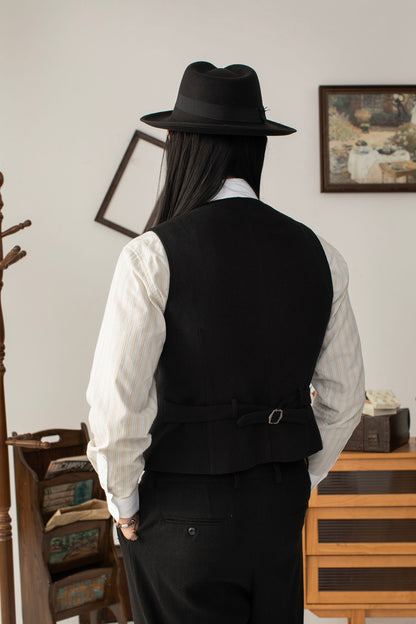 British style retro woolen suit vest for men High-end business casual slim suit vest